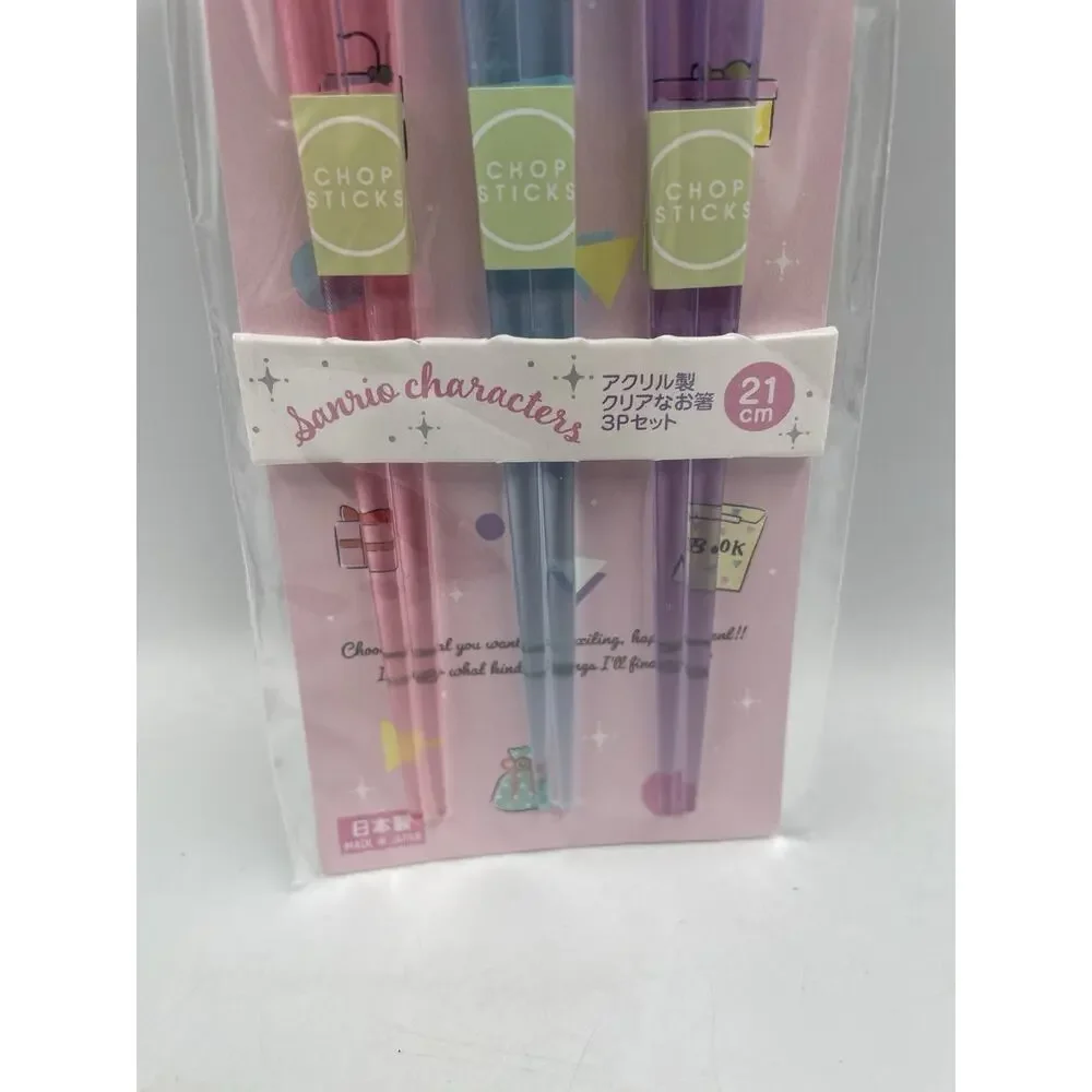 Acrylic chopsticks 21cm 3 servings set Adult Sanrio Characters AAC45T-A
